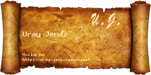 Uray Jenő névjegykártya